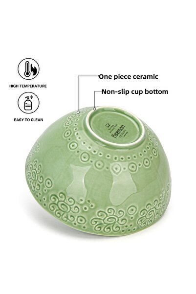 Fissman Ceramic Bowl Green 21.6cm