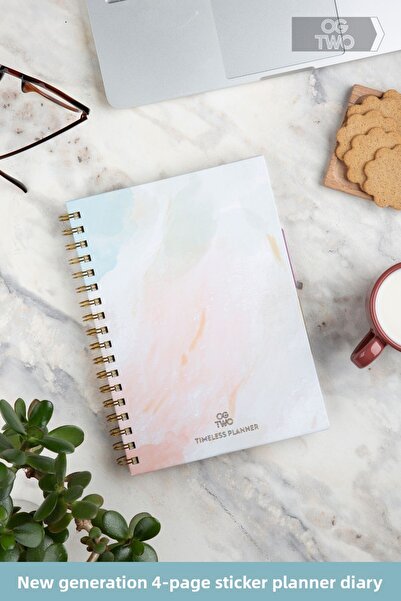 OGTWO Премиум качество 17x24 см седмичен и дневен планиращ календар със стикери