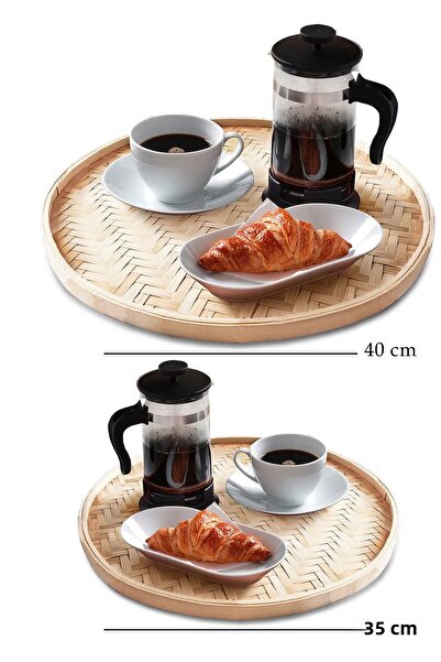 HOMİNG Bamboo 2-Piece Presentation Tray Set 40 and 35 Cm M-3068