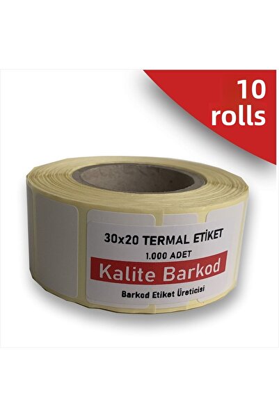 Kalite Barkod ملصق حراري 30x20| 10 لفات من ملصقات الباركود