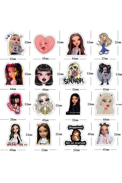 BENİMSER REKLAM Bratz Girl Notebook Water Bottle Laptop Notebook Tablet Phone Case Sticker Set