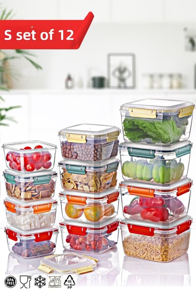Nandy Home 12-piece Mix Color Storage Set - with Square Lock Cover