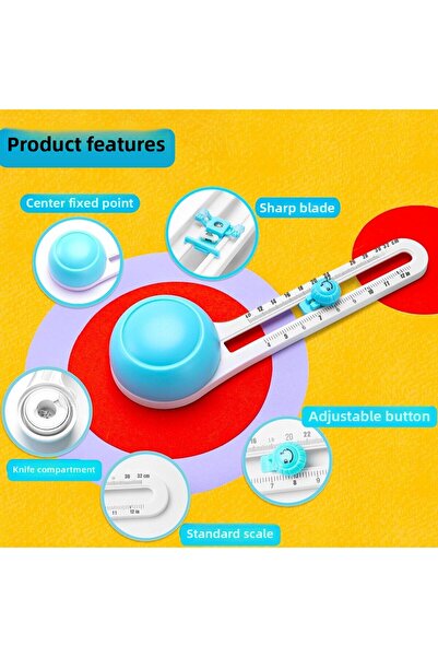 roco paper Adjustable Round Cutter, Circular Rotary Cutter for Paper Craft, Min 10-Max 32 cm