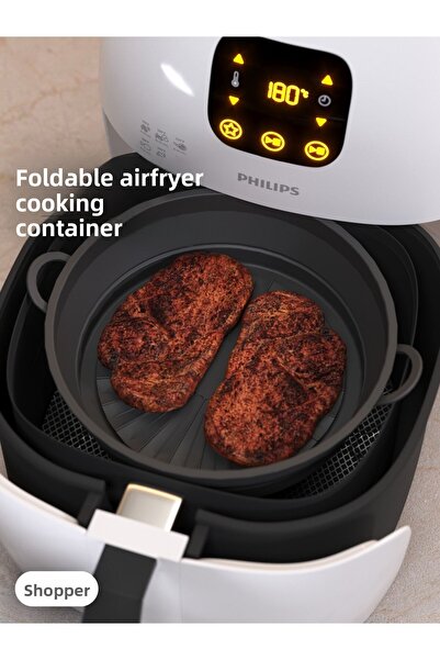 SHOPİST Foldable Airfryer Cooking Bowl Silicone Cooking Set Suitable for All Devices Up to 6 Liters