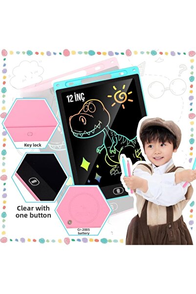 BYBKURUMSAL TvA Children's Drawing Tablet Easy Erasable Writing Board