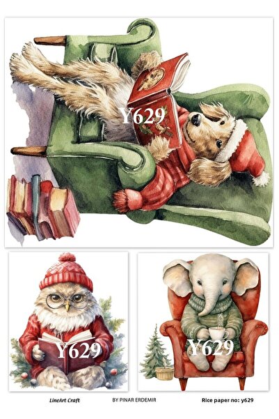 LİNEART سلسلة رأس السنة الجديدة - ورق تزيين نحاسي مقاس 29 × 42 سم، رقم: Y629