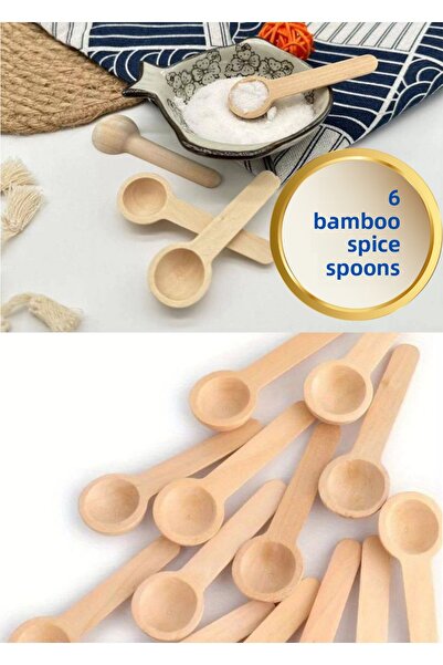 BRE HOME 6 bamboo mini spice spoons