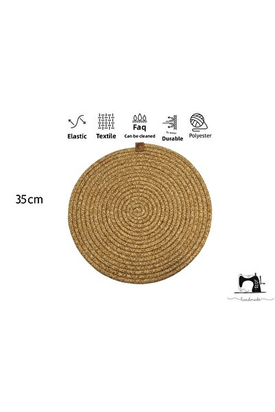 Klappe Design Single Wicker-Jute Flat American Service Plate 35cm X 35cm