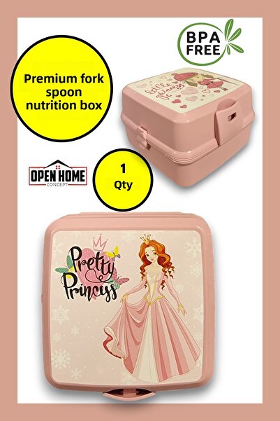 Open Home Concept صندوق غداء بريتي برينسيس بينك بريميوم - 4 أقسام