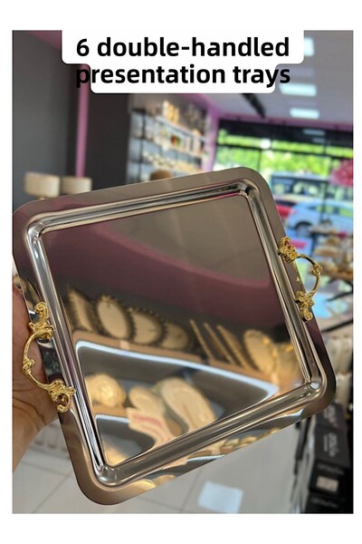 PONCİKPAZAR 6 صواني بمقبض مزدوج