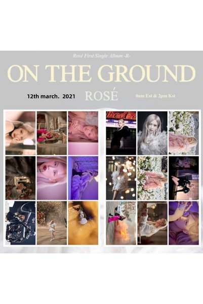 BLACK PINK مجموعة بطاقات الصور الفوتوغرافية Blackpink Rosé On The Ground