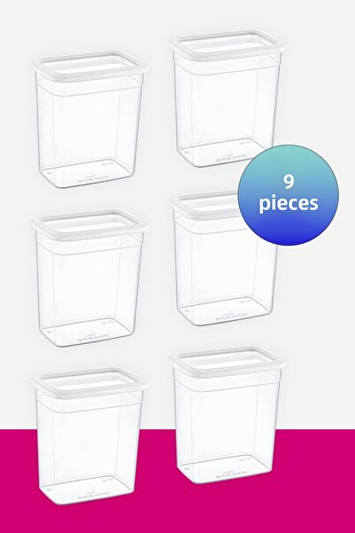 Smartware Set of 6 Skali Rectangular Storage Container White 2350 ml