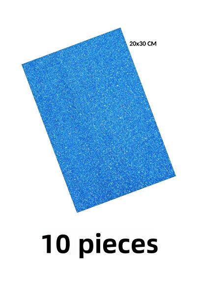 Generic Brand 10 قطع A4 جليتر إيفا 20x30 سم أزرق