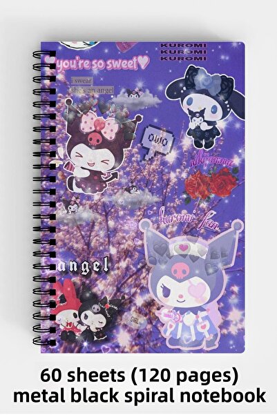 Anime Marketi دفتر ملاحظات بغلاف صلب مقاس A5 من كورومي، 120 ورقة
