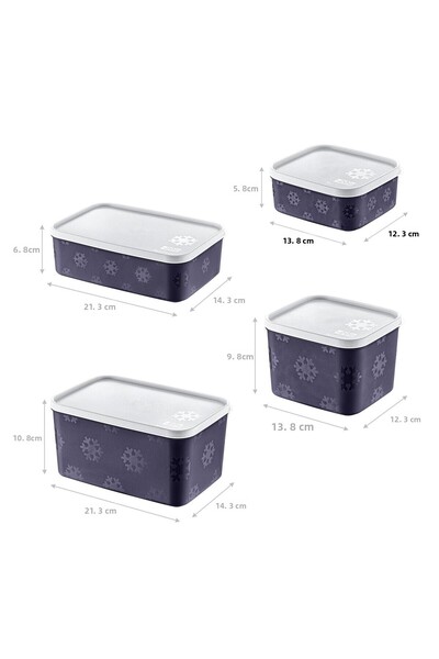 Smartware Set of 4 No Frost Storage Container Navy Blue (All Sizes)