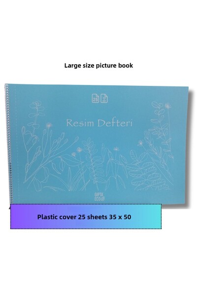 uzaktangelir 25 Sheets Spiral Plastic Cover Large Size Picture Notebook