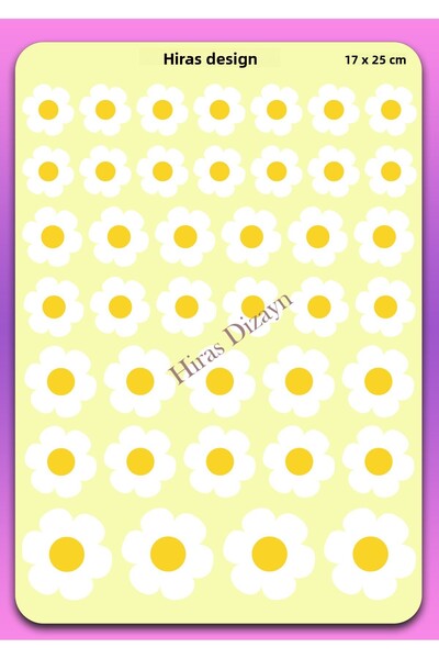 Hiras Dizayn 17x25cm Αυτοκόλλητο μεγάλου μεγέθους Daisy Daisy Φύλλο αυτοκόλλη...