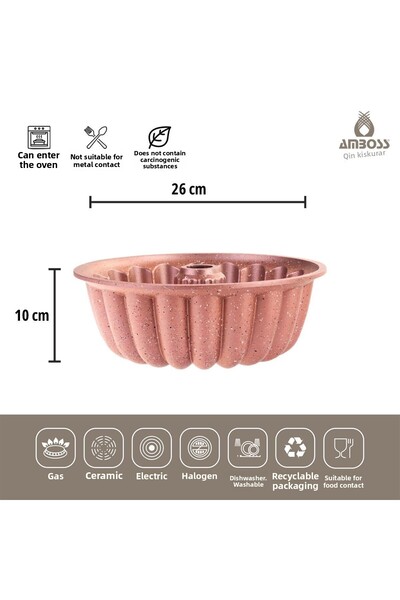 Amboss Alya Cast Cake Mold Fireproof Non-Stick - Pink 26 Cm