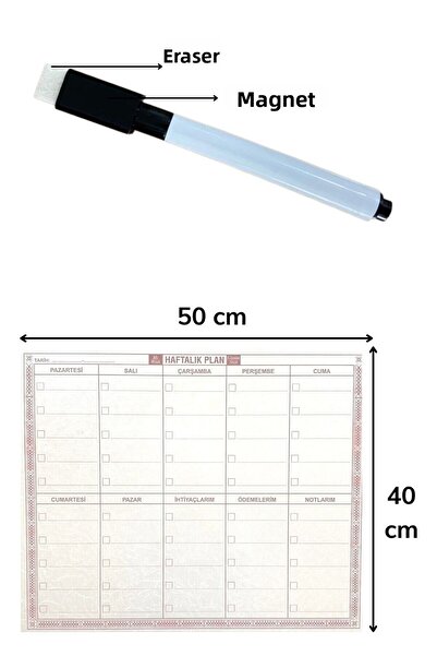Buffer ®   Διαφανές Αυτοκόλλητο Weekly Planner με Μολύβι 40cm-50cm