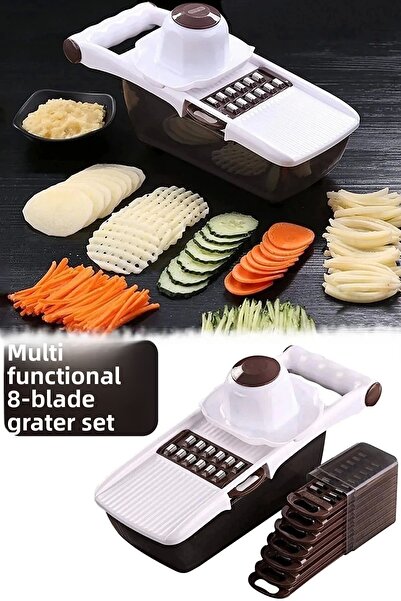 Rosemor متعددة الوظائف غير القابل للصدأ 8 شفرات مبشرة الخضار قطاعة البطاطس مج...