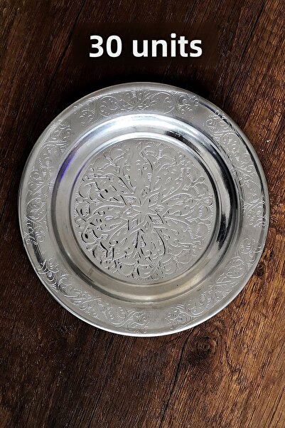 Binbir Trend 14 cm - Authentic Patterned Chrome Steel Appetizer and Serving Plate