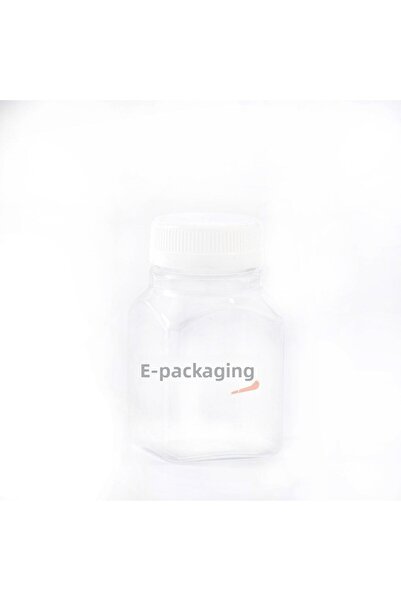 mbkambalaj زجاجة مربعة للحيوانات الأليفة سعة 150 مل وغطاء أبيض (100 قطعة)