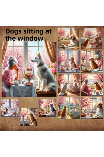 Pink Swan Craft مجموعة ملصقات سكرابوكينغ مكونة من 12 قطعة بنمط كلب عتيق - ملص...