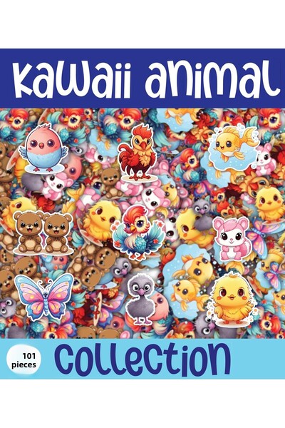 cakaybu Set de 101 de autocolante cu tematică de animale marine Kawaii, 2 coli A4
