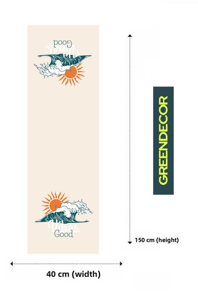 GREENDECOR Good Vibes Sea Pattern Custom Design Runner Digital Printed Decorative Table Runner Home Decor