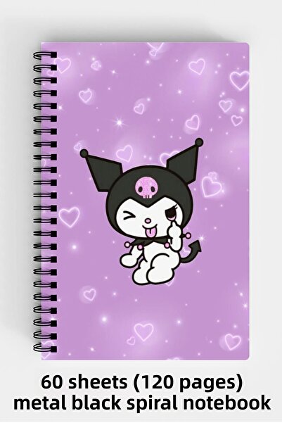 Anime Marketi دفتر ملاحظات بغلاف صلب مقاس A5 من كورومي، 120 ورقة