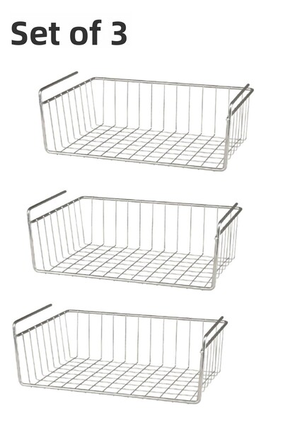 KARTEYA 3-частичен шкаф Кенгуру рафт стоманена кошница висящ рафт органайзер ...