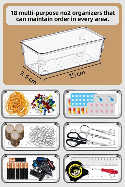 color house 18 صندوق منظم مكتبي قابل للتكديس 15 سم * 7.5 سم