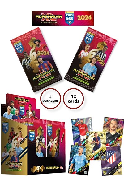 TOYFEST Panini Adrenalyn Fifa 365 - 2024 Official Trading Card Football Player Cards (2 Packs)