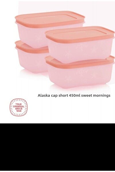 Tupperware Alaska Cap Short 450ml Sweet Mornings Cotton Candy Set of 4 (4 X 450 ml)
