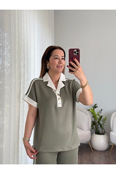 sportiness Soft Texture Polo Collar Buttoned Modal Fabric Tracksuit Suit