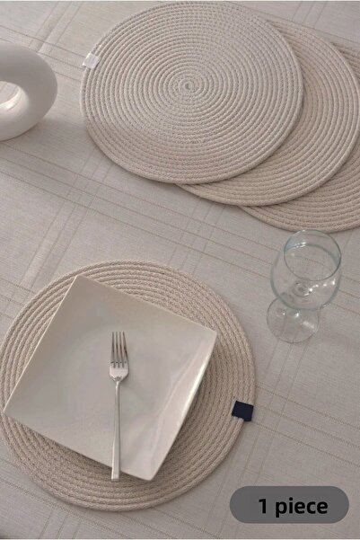 krm dünya ürünleri 1 Piece 32cm Round Wicker American Service Wicker Jute Braid Supla Presentation Set