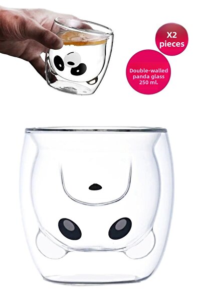 Berdina Home كوب ماء باندا 250 مل معزول حراريًا للحليب والشاي والقهوة - مجموع...