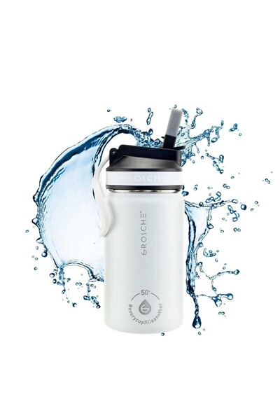 Grosche Lil Chill Insulated Children's Water Bottle White 360 Ml