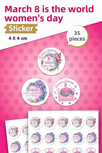 t tuğset etiket 8 martie, Ziua Internațională a Femeii Etichetă cadou autocol...