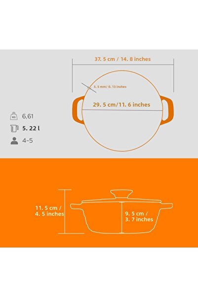 Lava Cast Round Pot Cast Iron Lid Experience Series Diameter(Ø)28cm