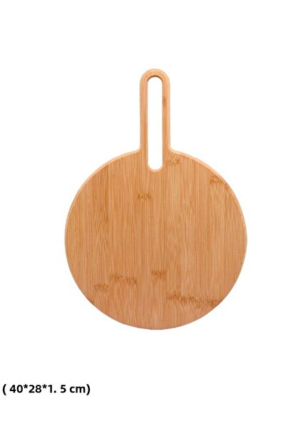 NEWNOW Bamboo Cutting Board, Cutting Board Round 40 x 28 cm