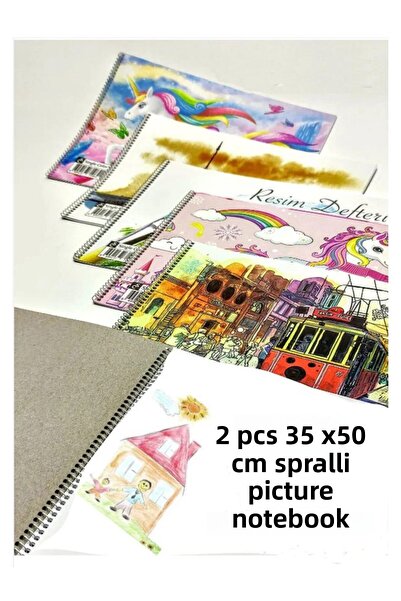 Artlantis Caiet de pictură 15 coli 35x50 cm 2 bucăți spiralate Caiet de pictu...