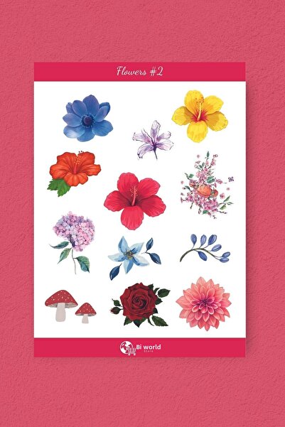 Bi Dünya Haber 2. Autocolant cu tematică florală