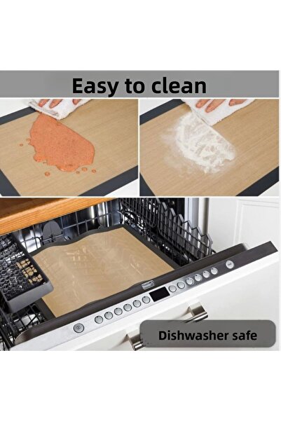 Yenigeldi Gray Color Silicone Middle Edge Glass Fiber Fireproof Non-Stick Baking and Dough Rolling Mat 40*30 1 Piece