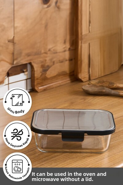 Karaca Vera Glass Storage Container with Metal Lid 640 ml