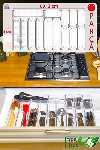 color house Set of 14 - Modular Spoon Holder and Drawer, Transparent Ladle Cl...