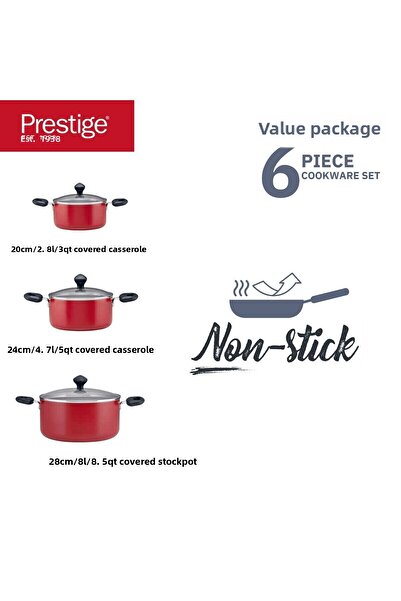 Prestige Essentials  Non-Stick Cookware Set  6-Piece - PR22453