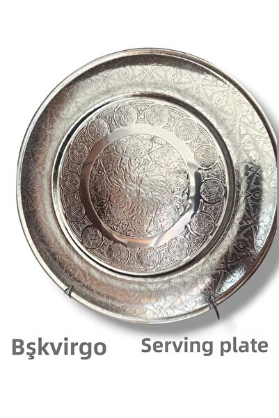 BŞK VİRGO Stainless Steel Serving Serving Plate 30 cm