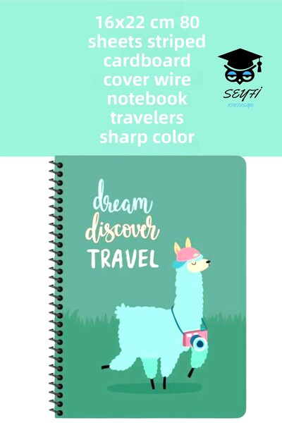 SEYFİKİRTASİYE غطاء من الورق المقوى 80 ورقة مقاس 16 × 22 سم - دفتر ملاحظات سل...