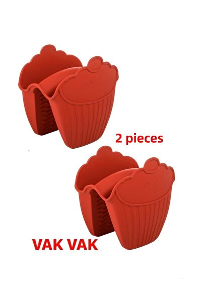 ROYALGROSS قفازات فرن من السيليكون Vak Vak قطعتين باللون الأحمر